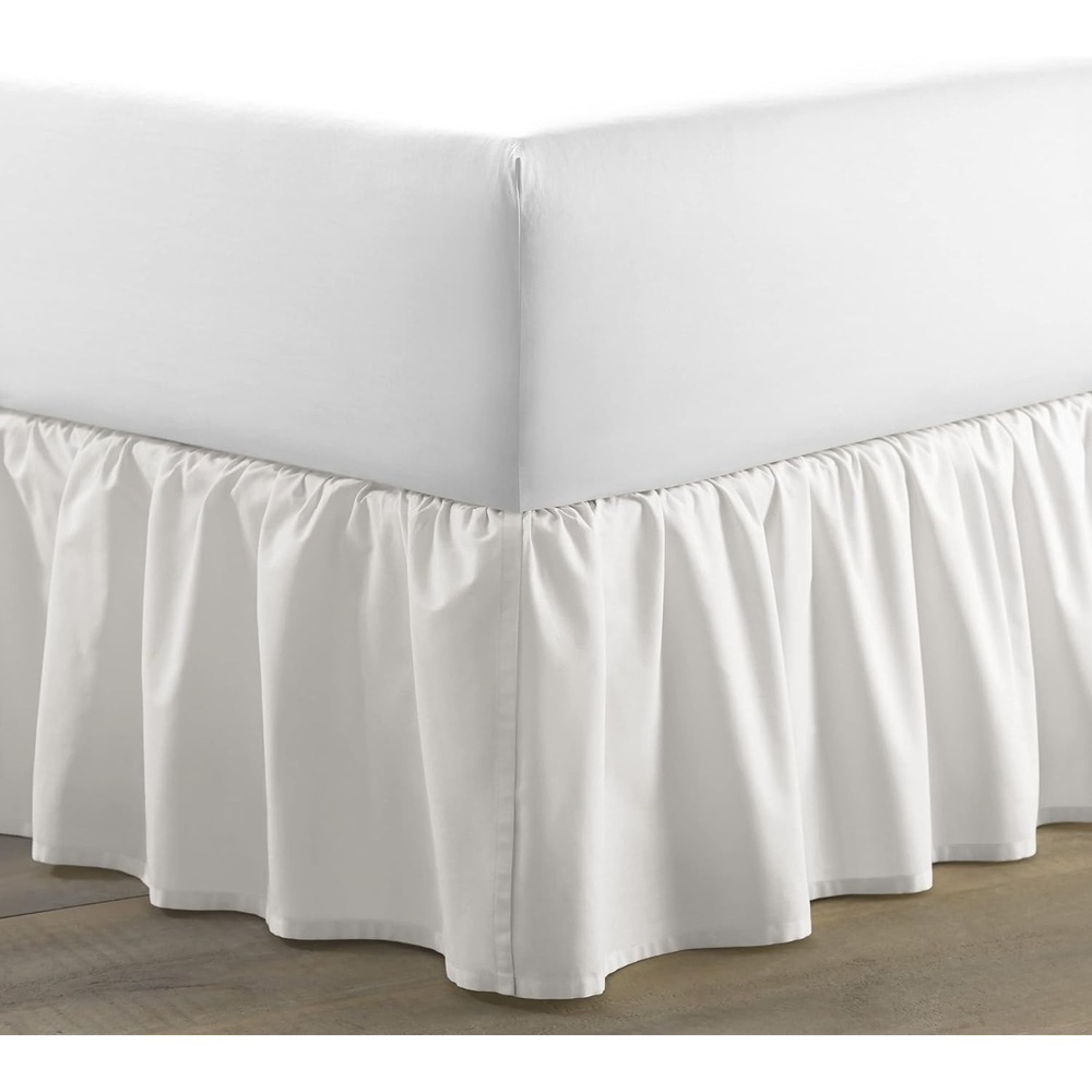 Laura Ashley Full Bed Skirt White Ruffled Web Full Size 54" x 75" New Sealed